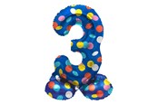 Legetøj - Folat BV - Standing Foil Balloon Colorful Dots Number 3 - 72cm - 63973