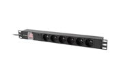 Strømkabel (ekstern) - Lanberg - power distribution unit - 2500 Watt - PDU-06E-0200-IEC-BK