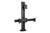 Vægbeslag, AV-Beslag & AV-Møbler - Multibrackets M stand - for 3 flat panels - with grommet base - black - Maks 45 kg - Maks størrelse 24"-50" - 7350073730407