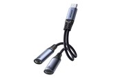 USB kabel - Joyroom SY-C03 USB-C to 2x USB-C 2in1 DAC adapter - black - SY-C03