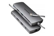 USB hub - AXAGON SuperSpeed USB-C Hub USB hub - USB 3.2 - 9 ports - Grå - HMC-8HLSA