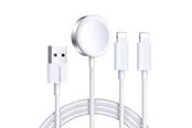 USB kabel - Joyroom S-IW007 3-in-1 cable USB-A magnetic charger - Lightning 1.2m - white - S-IW007 White