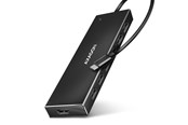 USB hub - AXAGON SuperSpeed USB-C Flat Hub with 30 cm Cable USB hub - USB 3.2 - 7 ports - Sort - HUE-F7C