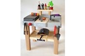Legekøkken og udstyr - Ecoiffier Summer Kitchen with Barbecue and Pizza Oven 27pcs. - 4650