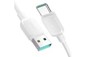 USB kabel - Joyroom Multi-Color Series A14 USB-A / USB-C 3A Cable 1.2m - White - S-AC027A141W