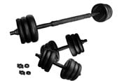 Sport & Fitness - ASG 15 kg Vægtsæt m. Runde skiver - Sort/Sort - ASG4470BLACKONE SIZE
