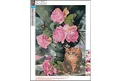 Hobby artikler - CENTRUM Diamond Painting 30*40cm. Kat og blomst - 89755