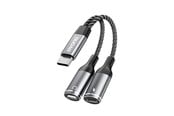 USB kabel - Dudao L13C+ 2in1 USB-C Adapter - Gray - 6976625332823