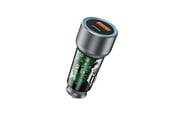 Mobil - Adaptere & Opladere - Dudao R4T 25W USB-A / USB-C Car Charger - Gray - 6976625332687