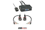 KVM-switch - Lindy VGA KVM Switch Compact USB 2.0 Audio 2 Port - KVM / audio / USB switch - 2 ports - 42342