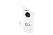Powerbank - Dudao K13Pro 20000mAh Powerbank with Built-in Cable - White Powerbank - Hvid - 20000 mAh - 6977196682348