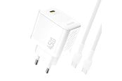 Mobil - Adaptere & Opladere - Dudao  A28C 45W GaN Wall Charger + USB-C Cable - White - 6976625334261