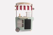 Legekøkken og udstyr - Dantoy Street Food køkken i træ med tilbehør - 5700