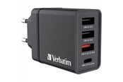 Mobil - Adaptere & Opladere - Verbatim 30W 4-Port USB Wall Charger - Black - 49700