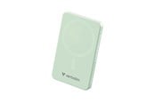 Powerbank - Verbatim Charge 'n' Go Essentials wireless power bank - magnetic - 24 pin USB-C - 20 Watt Powerbank - Grøn - 5000 mAh - 32226