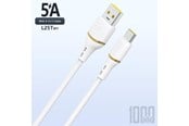 USB kabel - Dudao L25T USB-A - USB-C Silicone Cable 5A 1m - White - 6976625335916