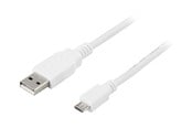USB kabel - Deltaco USB-299W - USB cable - USB to Micro-USB Type B - 25 cm - USB-299W