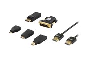 Skærmkabel - Deltaco HDMI-251 - HDMI cable with Ethernet kit - DisplayPort / HDMI / DVI - 2 m - HDMI-251