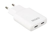 Mobil - Adaptere & Opladere - Deltaco power adapter - slim - 2 x USB-C - 45 Watt - USBC-AC200