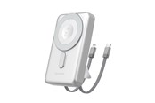 Powerbank - Dudao K29 10000mAh PD 20W MagSafe Powerbank with Metal Case Stand and Built-in USB-C/ Lightning Cables - Silver Powerbank - Sølv - 10000 mAh - 6977196680252