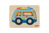 Puslespil - Goki Wooden Layer Puzzle Car 5 pcs. Wood - 57304