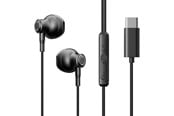 Hovedtelefoner/headset - Joyroom TYPE-C Series JR-EC07 USB-C in-ear headphones metal - black - 6941237162762
