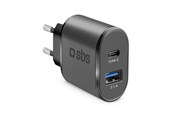 Mobil - Adaptere & Opladere - SBS 10W oplader -  2.1A - Sort - TETRAVUSBTC2AFAST
