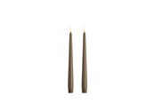 Boligindretning - Moods & More LED taper candle - Slim - Dark sand - 23x250 mm - 2 pcs - M50-DS023250