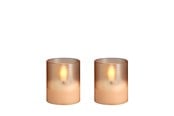 Boligindretning - Moods & More LED glass candle - Hurricane - Champagne - 47x57 mm - 2 pcs - M70-CH047057