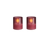 Boligindretning - Moods & More LED glass candle - Hurricane - Vintage Rose - 47x57 mm - 2 pcs - M70-VR047057