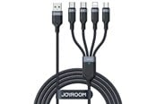 USB kabel - Joyroom Multi-Use Series S-A18 4in1 USB-A - USB-C / USB-C / Lightning / micro USB cable 1.2m - black - S-1T4018A18c