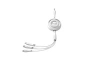 USB kabel - Joyroom Colorful Series S-A40 Cable Retractable 3in1 USB-A - USB-C / Lightning / Micro USB 1m - White - S-A40_W