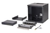 Rack skabe - DIGITUS DN-49101-SET - 10" Network Bundle | 6U Cabinet + Switch + Patch Panel | Unmounted - DN-49101-SET