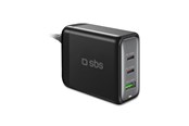 Mobil - Adaptere & Opladere - SBS 100 Watt GaN-ladestation - Sort - TECHGSTUSB2C100W