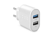 Mobil - Adaptere & Opladere - SBS 2100 mAh oplader - 2.1A + 1A - Hvid - TETR2USB21AWFAST