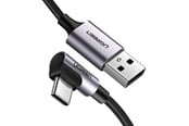 USB kabel - UGREEN Angled USB-C To USB-A Data Cable Black 1M - 50941