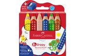 Skrive- og Tegneværktøjer - Faber-Castell Grippy XXL Jumbo 6 ass+spidser - 110635