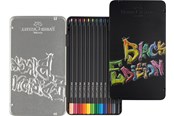Skrive- og Tegneværktøjer - Faber-Castell Black Edition triangular farver tin 12 ass - 116413