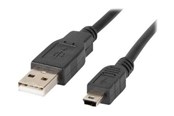USB kabel - Lanberg - USB cable - USB to mini-USB Type B - 1.8 m - CA-USBK-10CC-0018-BK