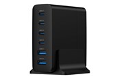 Mobil - Adaptere & Opladere - Gembird power adapter - 4 x USB-C 2 x 9 pin USB Type A - 75 Watt - TA-UC-2A4C-PD75-01-BK