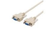 Skærmkabel - Deltaco null modem cable db9 female-db9 female 3.0m serial communication (between two machines) - DEL-25A