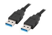 USB kabel - Lanberg - USB cable - USB Type A to USB Type A - 1.8 m - CA-USBA-30CU-0018-BK