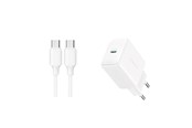 Mobil - Adaptere & Opladere - Joyroom JR-TCF20 USB-C PD 20W network charger - white + USB-C / USB-C cable 1m - JR-TCF20_CC