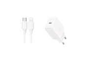 Mobil - Adaptere & Opladere - Joyroom JR-TCF20 USB-C PD 20W network charger - white + USB-C / Lightning cable 1m - JR-TCF20_CL
