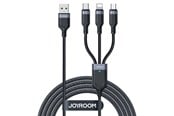 USB kabel - Joyroom S-A18 3in1 3.5A USB-A - Lightning+USB-C+MicroUSB cable 1.2m - black - S-A18-new