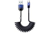 USB kabel - Joyroom S-A43 Crystal-Clear Series 3A USB-A - USB-C spiral cable 1.5m - black - S-A43_AC