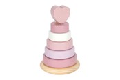 Babylegetøj - Small Foot - Wooden Stacking Tower Pink - 7 pcs. - 12711
