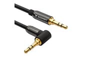 Audio kabel - Wozinsky AUX Cable Angled (Male-Male) Mini Jack Cable 2m Black - 5907769307416