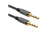 Audio kabel - Wozinsky universal mini jack cable 2x AUX cable 1.5 m black - 5907769307454