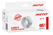 Papir, Fotopapir og Etiketter - METO Prisetiketter, 26x12mm, neonrød, 6rl/1000 - 9506165